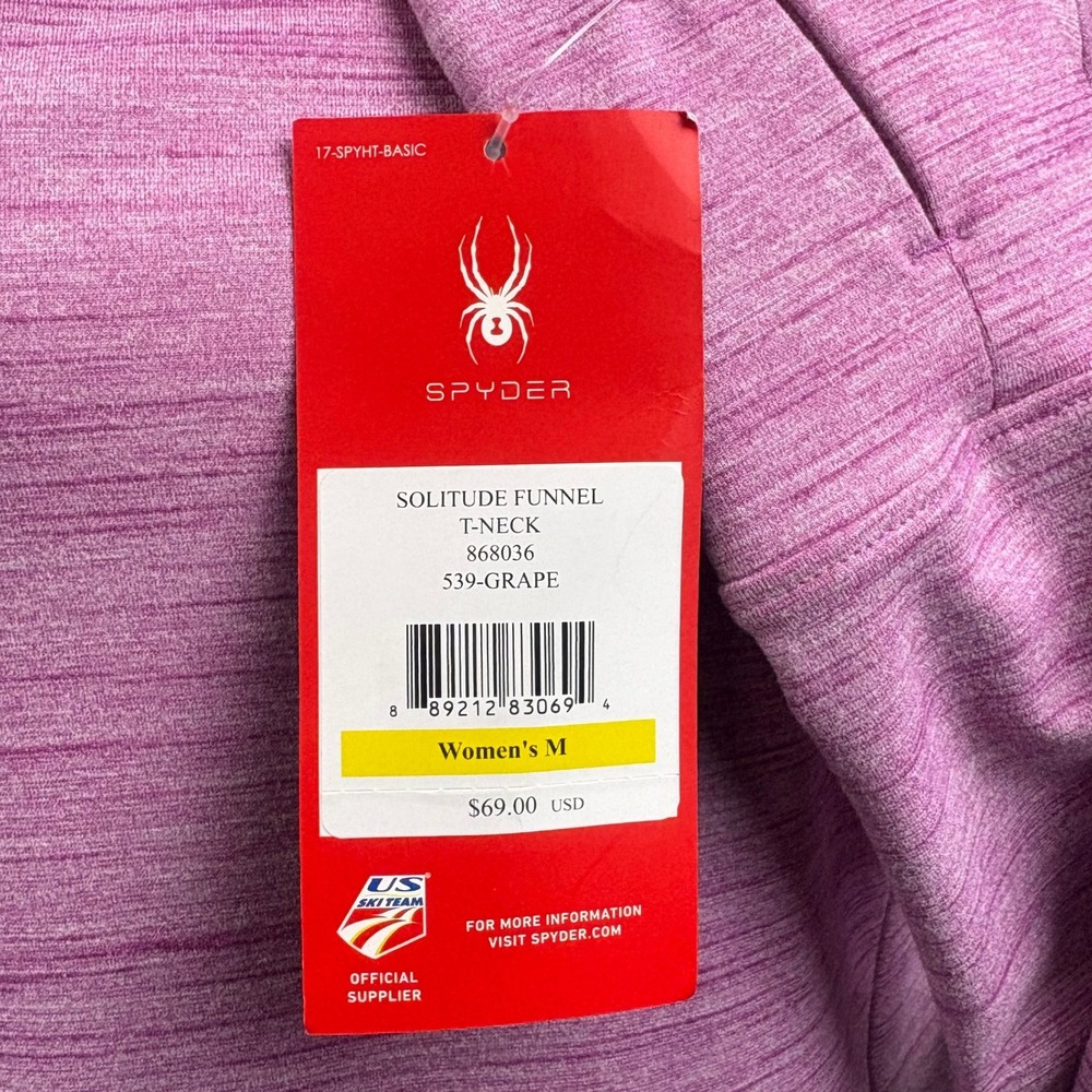 NWT Spyder Solitude Funnel Neck‎ Grape L/S Top Women M. Ski Mountains Cozy Cabin - Picture 6 of 15